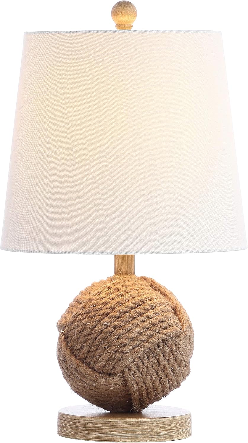 18-Inch Natural Monkey's Fist Rope Ball LED Table Lamp