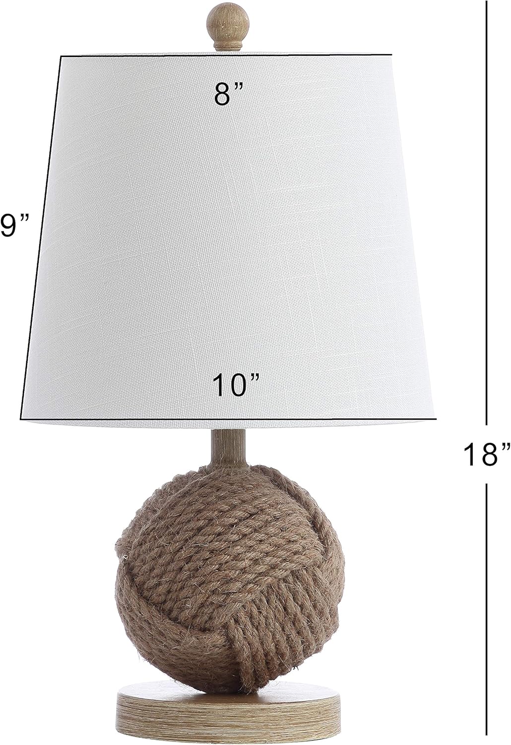 18-Inch Natural Monkey's Fist Rope Ball LED Table Lamp