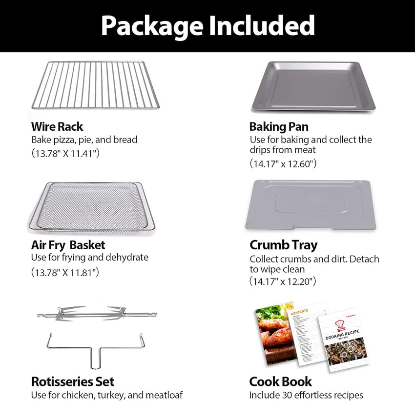 Extra Large Air Fryer. 19-in-1 Air Fryer Oven Combo